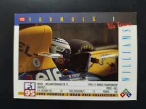 PIEMMECI FORMULA 1 ANNO 1995 TEAM WILLIAMS n. 103 NEW CARD - Imagen 1 de 2