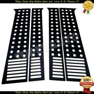 Fits 2014&up Chevy Colorado GMC Canyon 4pcs Stain Black DOOR Pillar Trim US FLAG - Picture 1 of 3