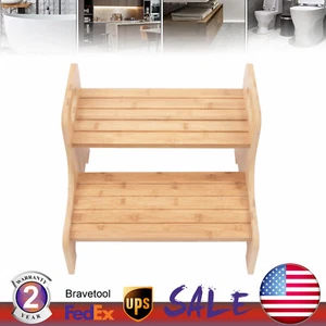 High Beds Bed Steps For Adults Two Step Stool Stair Ladder Wood Kitchen Home NEW - Picture 1 of 12