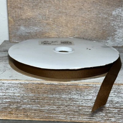 Grosgrain Ribbon Solid 871 MILK CHOCOLATE Width: 5/8 Inch | Length: 100 Yards - Image 1 of 4