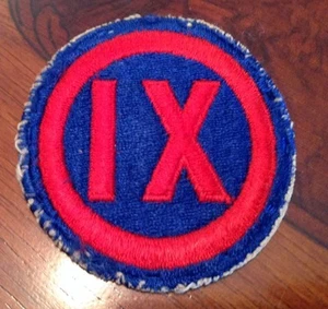 WW2........9th  Army Corps...... U.S. Military Patch....Original - Picture 1 of 2