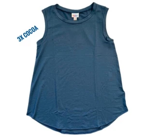 3xl LuLaRoe Cocoa Sleeveless Tank Top Solid Blue Fits 24/26 - Picture 1 of 1