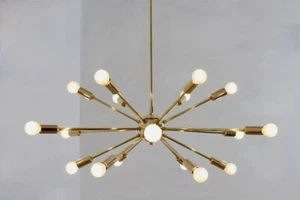 Jahrhundertmitte Sputnik Kronleuchter Politur Messing Finish Klassisch Decken - Bild 1 von 3