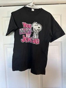 Vintage Snoopy “ You Must Be Joking” Shirt Mens M Peanuts Cartoon 90s USA - Picture 1 of 8