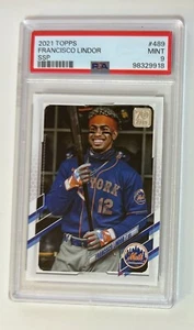 2021 Topps FRANCISCO LINDOR SSP variation #489 PSA 9 MINT - Picture 1 of 2
