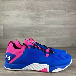 Under Armour Mens TriBase Reign 2 Blue Pink Training Shoes 3022613-403 Size 9