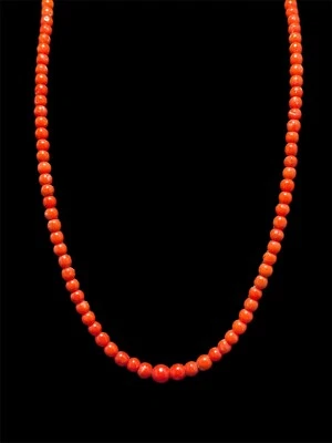 Collana di corallo rosso naturale ￼ntica - Immagine 1 di 4