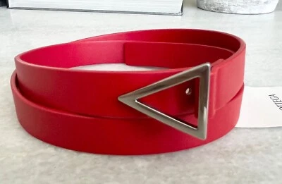 Bottega Veneta Women's French calf Leather Red Belt 657149, Italy - Image 1 of 4