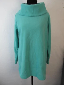 Top túnica de mujer D & Co. verde polar talla M capucha cuello aberturas elástico suave acogedor - Imagen 1 de 6