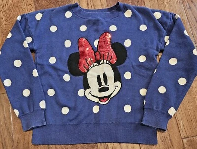Disney X GAP Niñas Talla XL 12 Minnie Mouse Lunares con Suéter de Lentejuelas ¡EXCELENTE ESTADO USADO! Foto 1 de 4