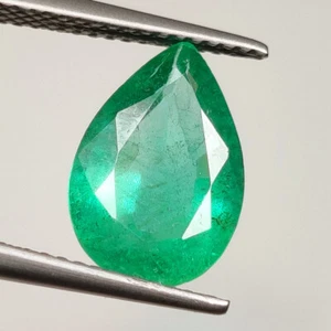 Certificato 3,06 CT - Smeraldo naturale dello Zambia a forma di pera buona lucentezza - 7397 - Foto 1 di 4