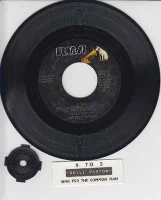 DOLLY PARTON 9 To 5 Sing for the common man 7" 45 record + juke box title strip - Image 1 of 4