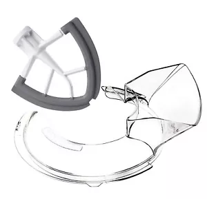 Batidor de borde flexible y escudo de vertido para batidor plano KitchenAid de 4,5-5 cuartos - Imagen 1 de 9
