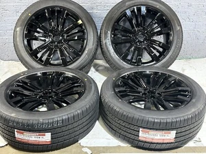 20" FORD EXPLORER GLOSS BLACK WHEELS RIMS & TIRES OEM 2011-2019 10062 - Picture 1 of 10