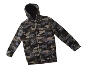 Old Navy Camouflage Hoodie Youth XL (14-16) Green Full Zip Very Warm Fur Lined - Picture 1 of 7