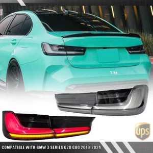 Clear Lens LED Tail Lights Set For 2019-2024 BMW 3 Series G20 330 M340 G80 M3 - Picture 1 of 9