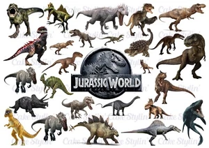 A4 Sheet DINOSAURS - JURASSIC WORLD Edible Cake Topper Wafer Card - Picture 1 of 1