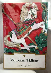 Vtg Bardwil Linens 60" X 102" Christmas Carousel Horse Oblong Tablecloth - New - Picture 1 of 4