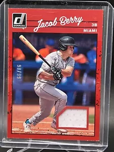 2023 Panini Donruss 1990 Retro Memorabilia Red Jacob Berry Jersey Relic #'d /99 - Picture 1 of 2