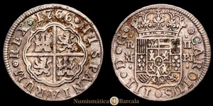  Carlos III 2 Reales (5,66 gramosg) 1766 Madrid PJ CAL-614 MBC- - Imagen 1 de 3