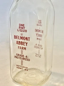 Belmont Abbey Farms Milk Bottle Pint Gaston County NC - Picture 1 of 9