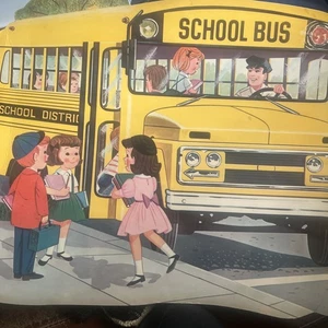 Vintage 1960’s Dennison Paper Die Cut Back to School Classroom Decor Laminate - Picture 1 of 3