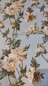 Home Seasons Fabric HS-Adrinna Remnant Floral on Sky Blue 27" long by 46" wide - Picture 1 of 3