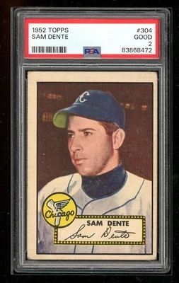 1952 Topps #304 Sam Dente PSA 2 - Image 1 of 2