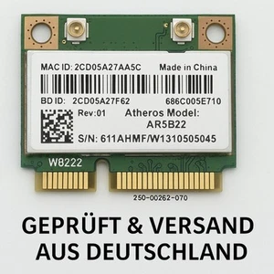 Atheros AR5B22 WLAN Karte Mini PCIe Dual Band Bluetooth WiFi 802.11a/b/g/n #FF31 - Bild 1 von 2