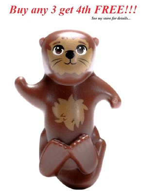 ☀️NUEVA LEGO Minifigura Minifigura Minifigura Animal Mascota Marrón Rojizo Nutria Marina Foto 1 de 4