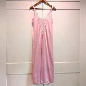 Camicia da notte VINTAGE Fredericks Of Hollywood rosa pizzo seta camicia slip dress - Foto 1 di 9