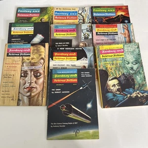 Fantasy & Science Fiction Magazine Lot 1958 Heinlein Bester Clarke x10 - Imagen 1 de 16