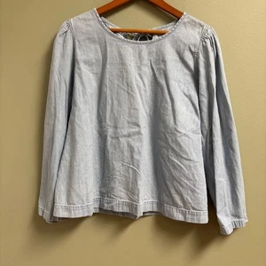 Madewell Womens Cottagecore Prairie Long Sleeve Top Size XXL Blue Peasant Boho - Picture 1 of 11