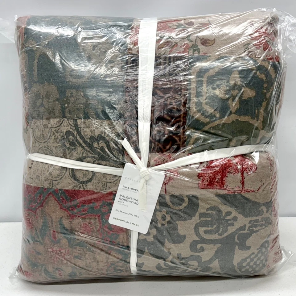 NUEVO Edredón Pottery Barn Valentina de palo de rosa ~ COMPLETO/REINA Foto 1 de 1