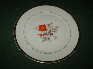 TRIUMPH AMERICAN LIMOGES VERMILLION ROSE DINNER PLATE - Picture 1 of 4