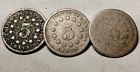 ♔ 3 pièces nickels bouclier antiques, 1866-1883 obsolètes États-Unis Type de pièces