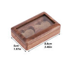 Gift Rustic Wooden Mr Mrs Wedding Engagement Double Heart Ring Box Portable