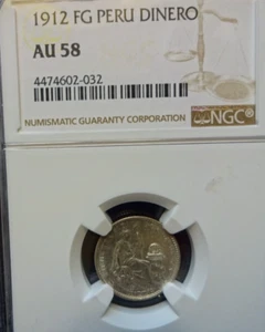 Peru 1912 FG Dinero AU 58 NGC - Picture 1 of 4