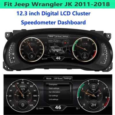 For Jeep Wrangler 2011-2017 Digital LCD Instrument Cluster Speedometer Dashboard Foto 1 de 4