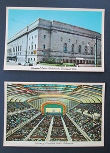 2 Vintage CLEVELAND Ohio Postcards PUBLIC AUDITORIUM Klein News / CURT TEICH - Picture 1 of 2