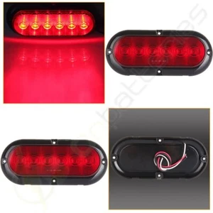 Montaje de brida de luz de reversa de freno de parada/giro/cola ovalada 6 LED ovalada para remolque de camión 2 un. - Imagen 1 de 9