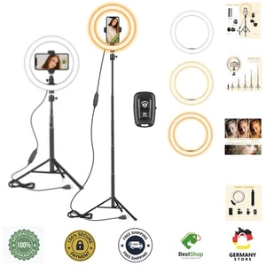25 cm LED Ring Light with 150 cm Tripod Stand & Mobile Phone Holder, Dimmable... - Bild 1 von 9