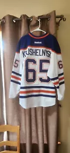 Edmonton Oilers Alexander Krushelnyski #65 White Reebok size 56 airknit 2014-15 - Picture 1 of 4