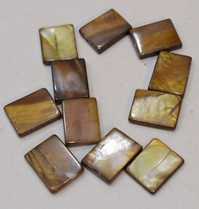Beads Capiz Gold Shell Rectangular Beads Necklaces Shell Beads 20mm - Picture 1 of 1