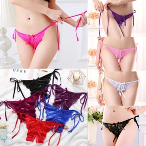 Women Sexy Lingerie Lace V-string Lady Briefs Panties Underwear Thongs G-string - Picture 1 of 33