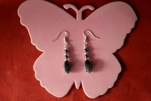 BEAUTIFUL EARRINGS WITH HEMATITE 6.7 GR. 3.5 CM. LONG + HOOKS - Picture 1 of 6
