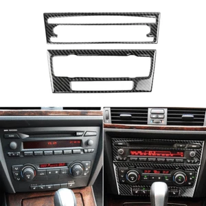 Carbon Fiber Air Conditioner CD Control Panel Trim For BMW E90 3 Series 2005-12 - Picture 1 of 12