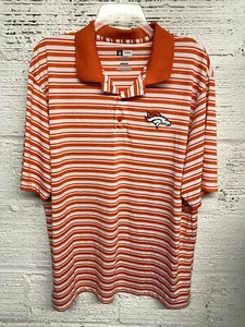 Polo NFL Team Apparel TX3 Cool da uomo taglia XL a righe Bronco  - Foto 1 di 7