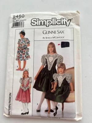Gunne Sax dress Simplicity pattern 9460 girls 7-14 uncut 1989 Jessica McClintock - Image 1 of 3