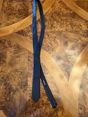 DOLCE GABBANA 100% SILK SKINNY TIE IN BLACK COLOR ITALY($185) NWOT - Image 1 of 4